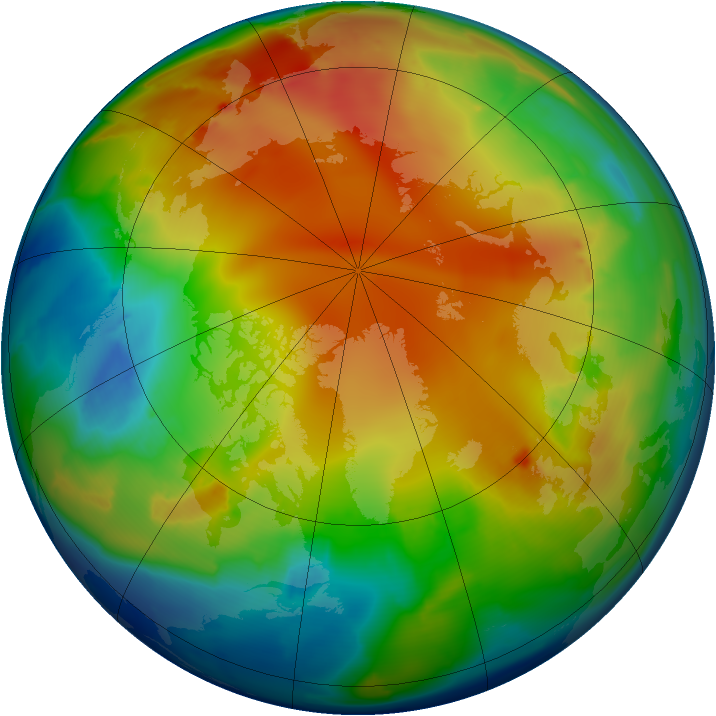 Arctic ozone map for 14 January 2013